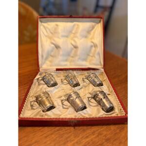 Silver-plated tea glass holders set with original presentation